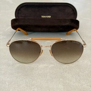 Tom Ford Colin TF338 Gold Frame Sunglasses with Gradient Lenses